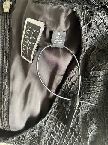 BRAND NEW NICOLE MILLER FOR MARY KAY BLACK CROCHET PENCIL DRESS SIZE 8 UK 12