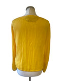 MASIMMO DUTTI 100% LINEN YELLOW SCOOP NECK CARDIGAN SIZE M
