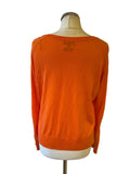 BRAND NEW MASSIMO DUTTI ORANGE COTTON & SILK MIX LONG SLEEVE JUMPER SIZE M
