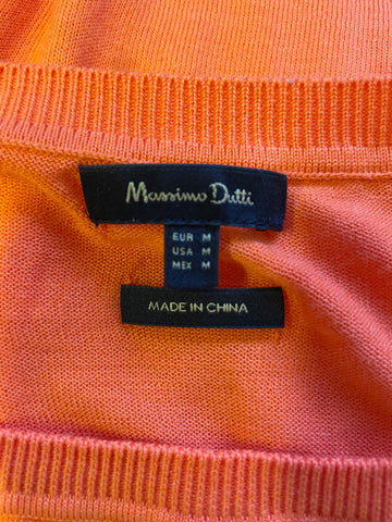 BRAND NEW MASSIMO DUTTI ORANGE COTTON & SILK MIX LONG SLEEVE JUMPER SIZE M
