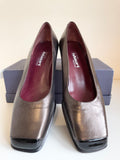 BRAND NEW ITALIAN MAURI BRONZE LEATHER LOW HEEL COURT SHOES  SIZE 4/37