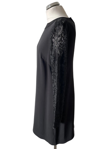 REISS CERESEI BLACK LACE SLEEVED SHIFT DRESS SIZE 12