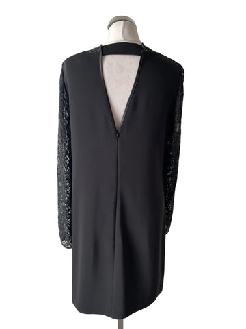 REISS CERESEI BLACK LACE SLEEVED SHIFT DRESS SIZE 12