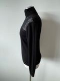 COAST BLACK POLO NECK LACE FRONT JUMPER SIZE M
