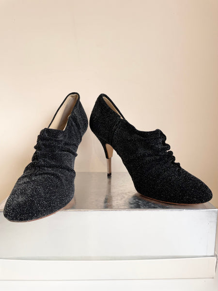 BLOCH BLACK SPARKLE ANKLE HIGH HEELS SIZE 6/39