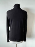 COAST BLACK POLO NECK LACE FRONT JUMPER SIZE M