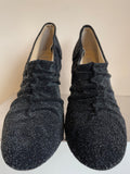 BLOCH BLACK SPARKLE ANKLE HIGH HEELS SIZE 6/39