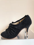 BLOCH BLACK SPARKLE ANKLE HIGH HEELS SIZE 6/39