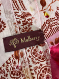 MULBERRY 100% SILK PINK FLORAL PRINT SCARF