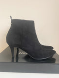 MISS KURT GEIGER BLACK FAUX SUEDE HEELED ANKLE BOOTS  SIZE 5/38