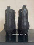 MISS KURT GEIGER BLACK FAUX SUEDE HEELED ANKLE BOOTS  SIZE 5/38