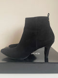 MISS KURT GEIGER BLACK FAUX SUEDE HEELED ANKLE BOOTS  SIZE 5/38
