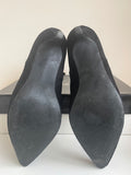 MISS KURT GEIGER BLACK FAUX SUEDE HEELED ANKLE BOOTS  SIZE 5/38