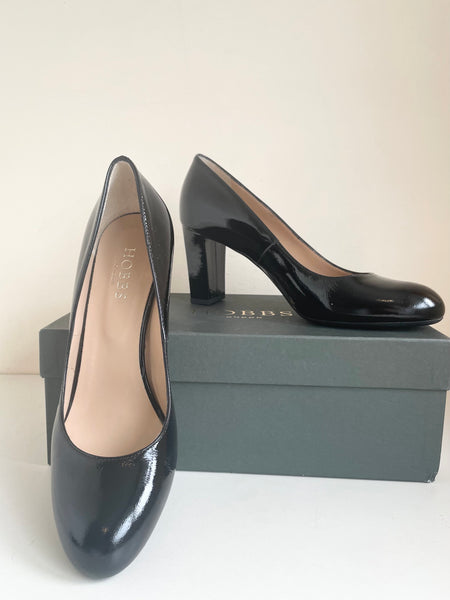 BRAND NEW HOBBS SONIA BLACK PATENT LEATHER HEELS SIZE 5.5/38.5