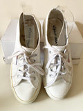 SUPERGA WHITE LEATHER LACE UP PLIMSOLS/ TRAINERS SIZE 5/38