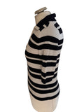 COS NAVY & WHITE STRIPE COLLARED KNIT SHORT SLEEVED TOP  SIZE XS
