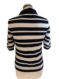 COS NAVY & WHITE STRIPE COLLARED KNIT SHORT SLEEVED TOP  SIZE XS