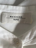 MAX MARA WEEKEND 100% COTTON COLLARLESS WHITE OVERSIZE SHIRT SIZE 16