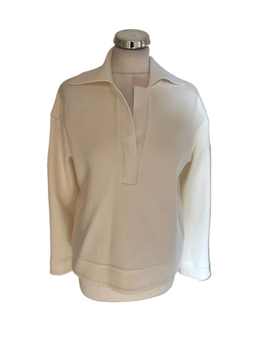 REISS AMY CREAM COLLARED LONG SLEEVED JUMPER SIZE XS