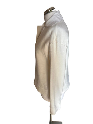 REISS AMY CREAM COLLARED LONG SLEEVED JUMPER SIZE XS