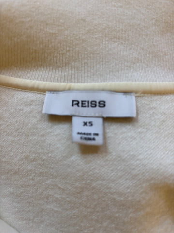 REISS AMY CREAM COLLARED LONG SLEEVED JUMPER SIZE XS