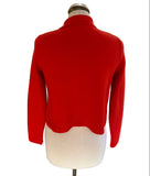 LA MAILLE SEZANE 100% MERINO WOOL CORAL RED BETTY CARDIGAN SIZE XS