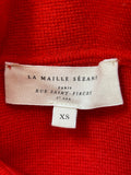LA MAILLE SEZANE 100% MERINO WOOL CORAL RED BETTY CARDIGAN SIZE XS