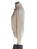 TWINSET MILANO COTTON WHITE RIB KNIT LONG SLEEVED JUMPER SIZE XS