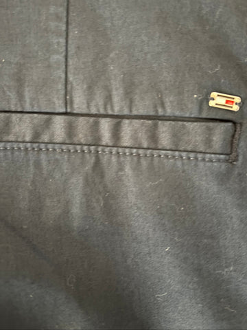 TOMMY HILFIGER NAVY BLUE STRAIGHT LEG CROP TROUSERS SIZE 32 FIT UK 8/10