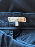 TOMMY HILFIGER NAVY BLUE STRAIGHT LEG CROP TROUSERS SIZE 32 FIT UK 8/10