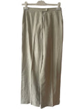 SP & CO 100% LINEN ECRU STRAIGHT LEG TROUSER SUIT SIZE S