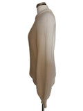 LA MAILLE SEZANE ECRU MOHAIR BLEND PEARL BEAD TRIMMED LONG SLEEVED JUMPER  SIZE XS