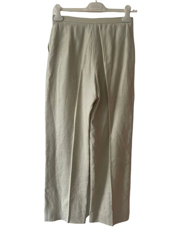 SP & CO 100% LINEN ECRU STRAIGHT LEG TROUSER SUIT SIZE S
