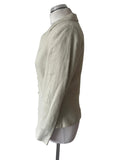 SP & CO 100% LINEN ECRU STRAIGHT LEG TROUSER SUIT SIZE S