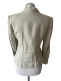 SP & CO 100% LINEN ECRU STRAIGHT LEG TROUSER SUIT SIZE S
