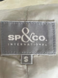 SP & CO 100% LINEN ECRU STRAIGHT LEG TROUSER SUIT SIZE S
