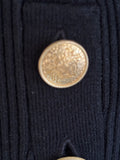 LA MAILLE SEZANE HARPER BLACK BUTTON TRIM LONG SLEEVED KNIT DRESS  SIZE S