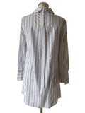 BCBGMAXAZRIA WHITE & BLUE STRIPED LONG SLEEVE COTTON SHIRT DRESS SIZE XXS