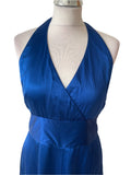 COAST 100% SILK ROYAL BLUE HALTER NECK LONG EVENING/PROM DRESS SIZE 14