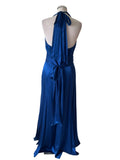 COAST 100% SILK ROYAL BLUE HALTER NECK LONG EVENING/PROM DRESS SIZE 14