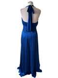 COAST 100% SILK ROYAL BLUE HALTER NECK LONG EVENING/PROM DRESS SIZE 14
