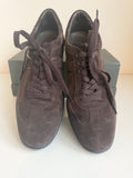 TOD’S DARK BROWN SUEDE SNEAKERS SIZE 7.5/41