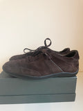 TOD’S DARK BROWN SUEDE SNEAKERS SIZE 7.5/41