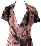 DIESEL BLACK GOLD COLLECTION 100% SILK MULTI COLOUR PRINT LAYERED OCCASION DRESS SIZE S