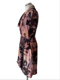 DIESEL BLACK GOLD COLLECTION 100% SILK MULTI COLOUR PRINT LAYERED OCCASION DRESS SIZE S