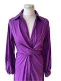 BRAND NEW RALPH LAUREN PURPLE COLLARED LONG SLEEVE DRESS SIZE 6 UK 10