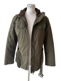 BARBOUR FEATHERWEIGHT WINTER GRACE KHAKI GREEN BELTED HOODED JACKET SIZE 12