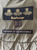 BARBOUR FEATHERWEIGHT WINTER GRACE KHAKI GREEN BELTED HOODED JACKET SIZE 12