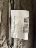 BARBOUR FEATHERWEIGHT WINTER GRACE KHAKI GREEN BELTED HOODED JACKET SIZE 12