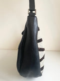 OSPREY BLACK LEATHER & ZEBRA PONYSKIN FRONT SHOULDER BAG